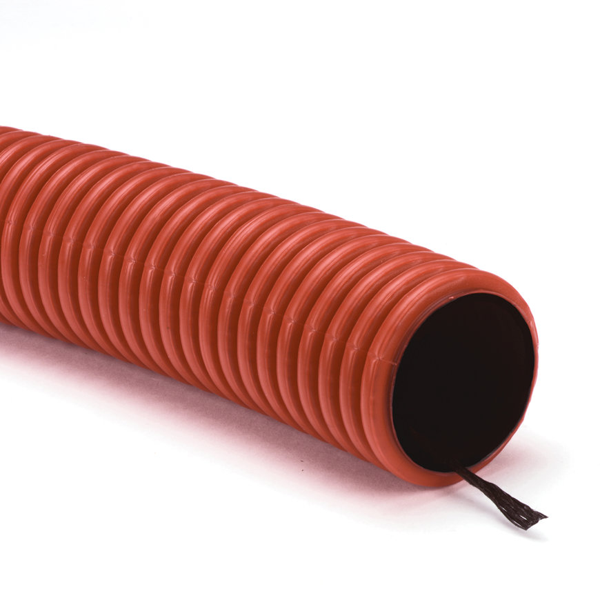 Mantelbuis - schutbuis flexibel - kabel bescherming buis - rood / zwart 90mm HDPE