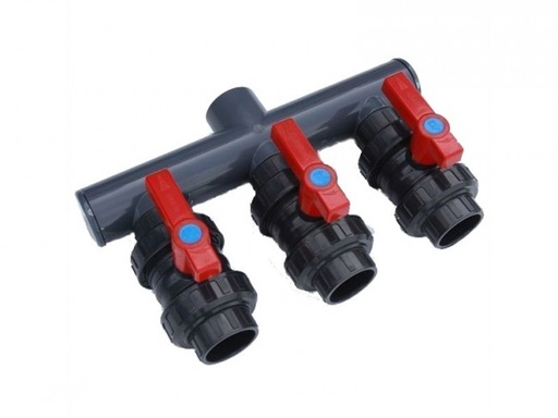 [60505020] PVC 3-weg verdeler (set) - PN16 - 50mm